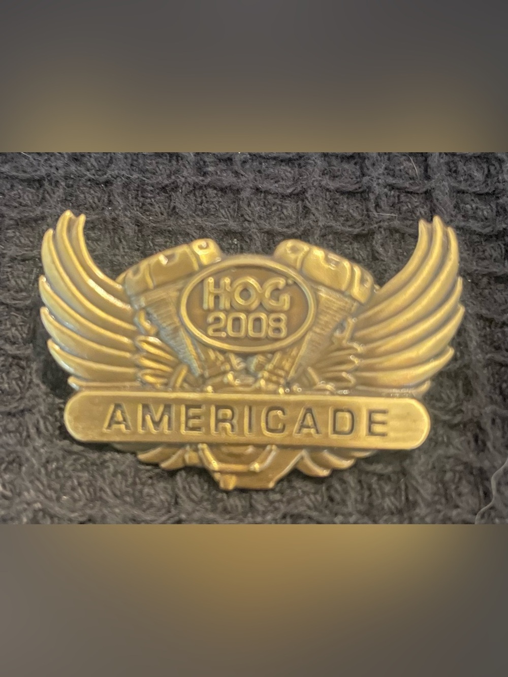 Vintage 2008 HOG Harley Owners Group Americade Pin – Brass Winged Lapel Pin
